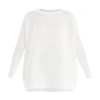 PAISIE Ribbed Jumper with Side Splits in White