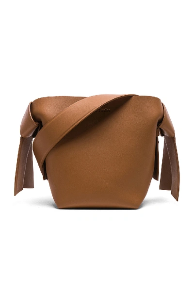 Acne Studios Musubi Mini Knotted Leather Shoulder Bag In Brown