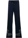 ERMANNO SCERVINO ERMANNO SCERVINO FLORAL EMBROIDERED STRAIGHT TROUSERS - BLUE,D326P307RCQN12730024