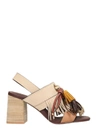 SEE BY CHLOÉ FRINGE NAPPA SANDALS,10522346