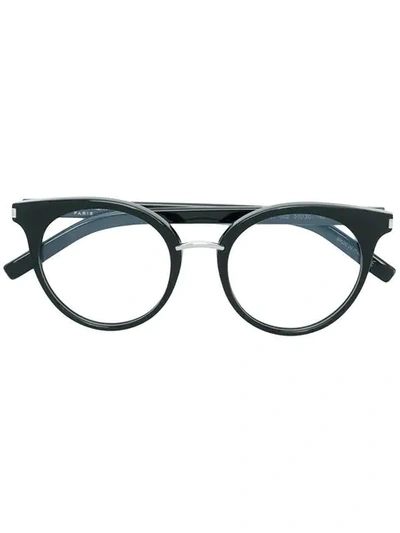 Saint Laurent 圆形框架眼镜 In Black