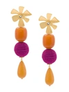 LIZZIE FORTUNATO LIZZIE FORTUNATO JEWELS HANGING DROP EARRINGS - BROWN,P18E00112745127