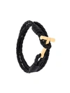 Tom Ford T-buckle Woven Design Bracelet In Black