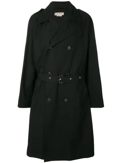 Marni Double Breasted Trench Coat - Black