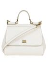 Dolce & Gabbana Women's Large Sicily Leather Top Handle Bag In Bianco