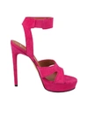 Givenchy Shark Suede Plateau Sandals In Fucsia