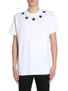Givenchy Short-sleeve Stars-collar Cotton T-shirt In Bianco