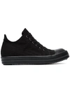 RICK OWENS DRKSHDW Black canvas and leather sneakers,DU18S3802CVP12472010
