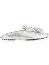 Tod's Gommino Metallic Leather Slippers