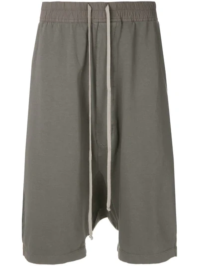 Rick Owens Drkshdw Grey Drop-crotch Cropped Cotton Shorts - 06 Grey