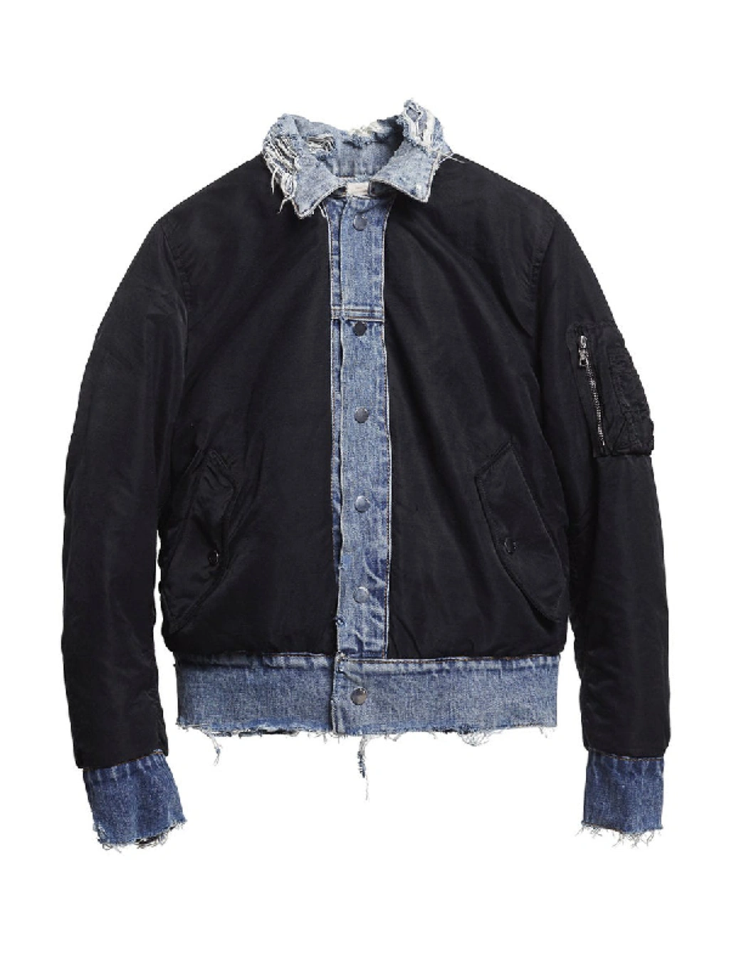 Amiri Reversible Black & Indigo Trucker Bomber Jacket | ModeSens