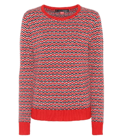 Perfect Moment Frequency Zigzag-intarsia Wool-knit Jumper In Red