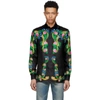 Versace Miami Signature Silk Button-down In A708 Black/