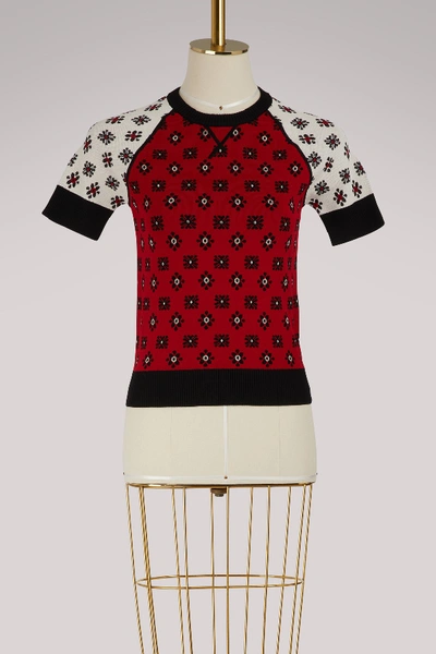 Red Valentino Knit Top In Cherry