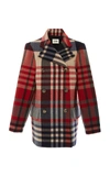 KHAITE Clara Plaid Wool-Blend Coat,7017MO