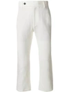 ANN DEMEULEMEESTER ANN DEMEULEMEESTER CROPPED TROUSERS - WHITE,1801340020000212695653