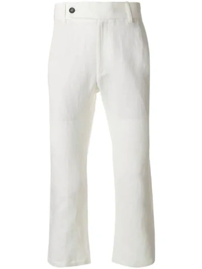 Ann Demeulemeester Flat Front Trousers In White. In Off White