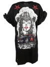 PHILIPP PLEIN RUFFLE SLEEVE T-SHIRT DRESS,10523237