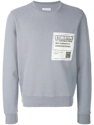 Maison Margiela Appliquéd Loopback Cotton-jersey Sweatshirt In Grey