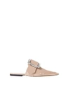 MAISON MARGIELA NUDE EMBELLISHED BUCKLE SLIPPERS IN LEATHER,10524183