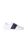 VALENTINO GARAVANI OPEN LOW-TOP WHITE & BLUE LEATHER trainers,10524207