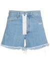 OFF-WHITE OFF-WHITE BLUE DENIM SHORTS WITH WHITE EXPOSED ZIP,OWYC001S18955144710112642641