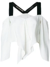 ROLAND MOURET asymmetric off-the-shoulder blouse,PS18S6435F508412734876