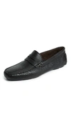 To Boot New York Ashbery Pebble Grain Driving Shoes In Black