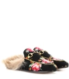 GUCCI PRINCETOWN FUR-LINED VELVET SLIPPERS,P00294829-9