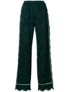 DOLCE & GABBANA high waist lace trousers with contrast piped trim,FTAP4THLMCL12726645