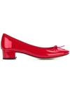 Repetto Bow Front Low Heel Pumps In Red