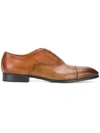 Santoni Brown Buoyancy Leather Oxford Shoes