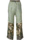 PIERRE-LOUIS MASCIA PIERRE-LOUIS MASCIA PRINTED CROPPED TROUSERS - GREEN,ALOE420881021812737113