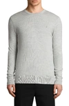 Allsaints Mode Slim Fit Merino Wool Sweater In Light Grey Marl