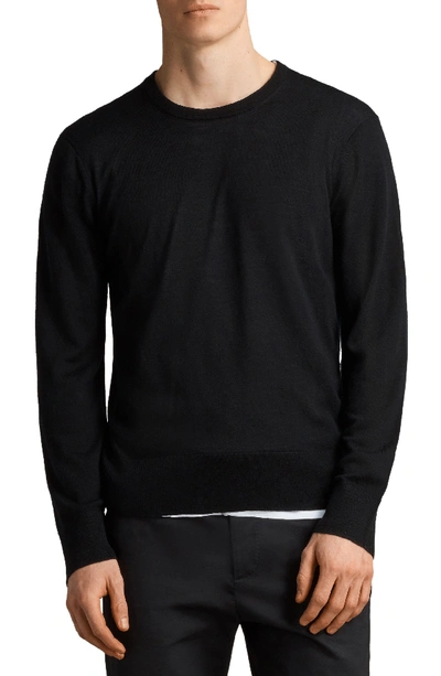 Allsaints Lang Crewneck Wool Sweater In Black