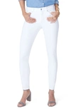 Nydj Ami Raw-edge Cuffed Ankle Skinny Jeans In Optic White
