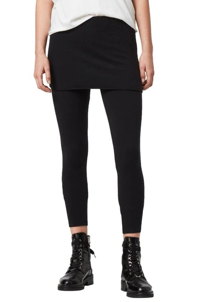 Allsaints Raffi Skirted Leggings In Black