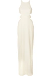 HALSTON HERITAGE CUTOUT CREPE GOWN