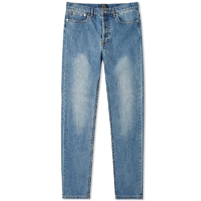 Apc Indigo Petit New Standard Jeans In Blue,light Blue