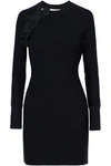 3.1 PHILLIP LIM / フィリップ リム WOMAN RUFFLE AND ZIP-TRIMMED STRETCH-COTTON MINI DRESS BLACK,US 7789028785302273