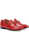 Gucci Red Leather Horsebit Loafers