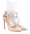 JIMMY CHOO X OFF-WHITE CLAIRE 100 SATIN PUMPS,P00315757