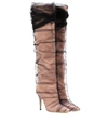 JIMMY CHOO X OFF-WHITE ELISABETH 100 TULLE AND SATIN BOOTS,P00315764