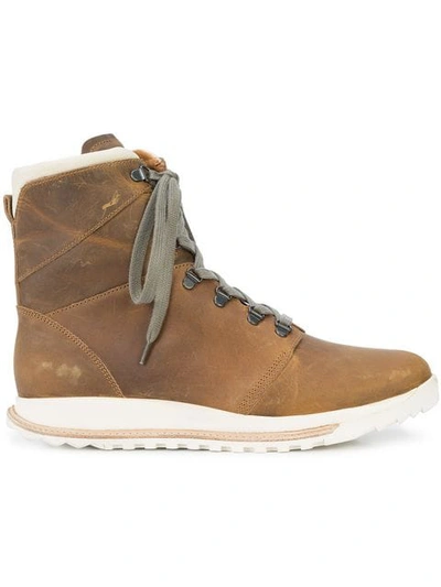 Rick Owens Lace-up Hi Top Trainers In Brown