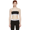 Rabanne Strapless Logo Sports Bra In Black