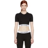 PACO RABANNE PACO RABANNE BLACK ELASTICIZED HEM LOGO CROP T-SHIRT,18EJBD007VI0001