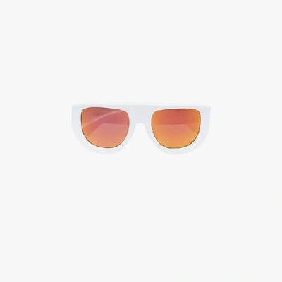 Ganni White And Orange Ines 2 Sunglasses