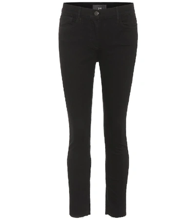 3x1 W2 Cropped Mid-rise Skinny Jeans In Black Tear