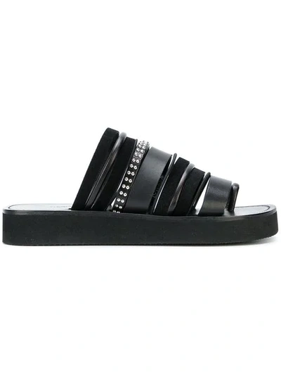 3.1 Phillip Lim / フィリップ リム Eva Studded Leather And Suede Sandals In Black
