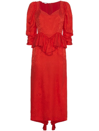 Stella Mccartney Silk Angela Leopard Dress In Red